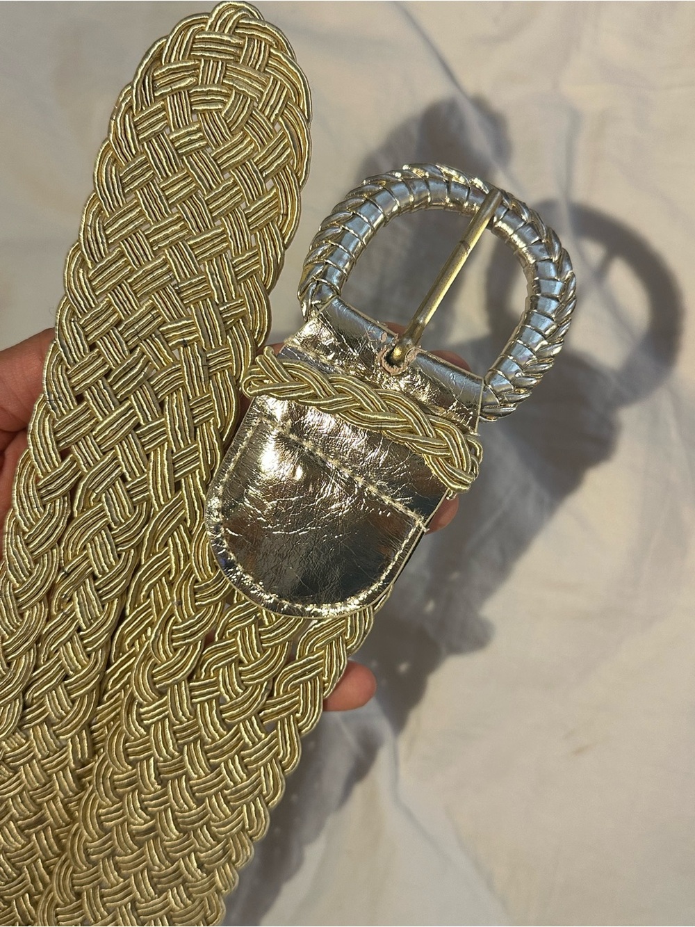 Lilly Pulitzer Gold Braided Metallic Buckle Belt